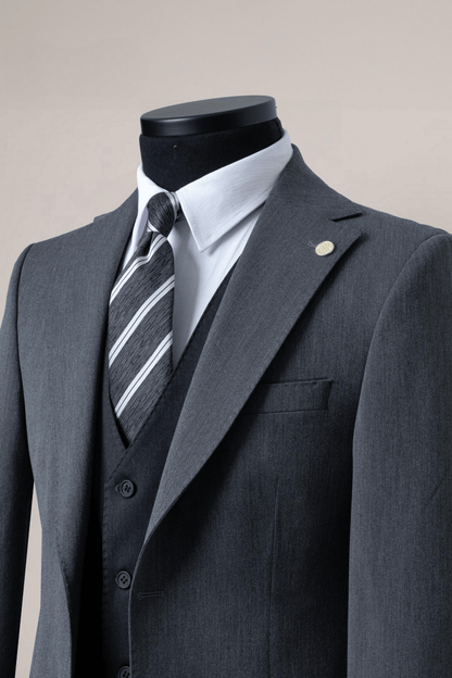 Costum Antracit in 3 Piese - Gentleman Style