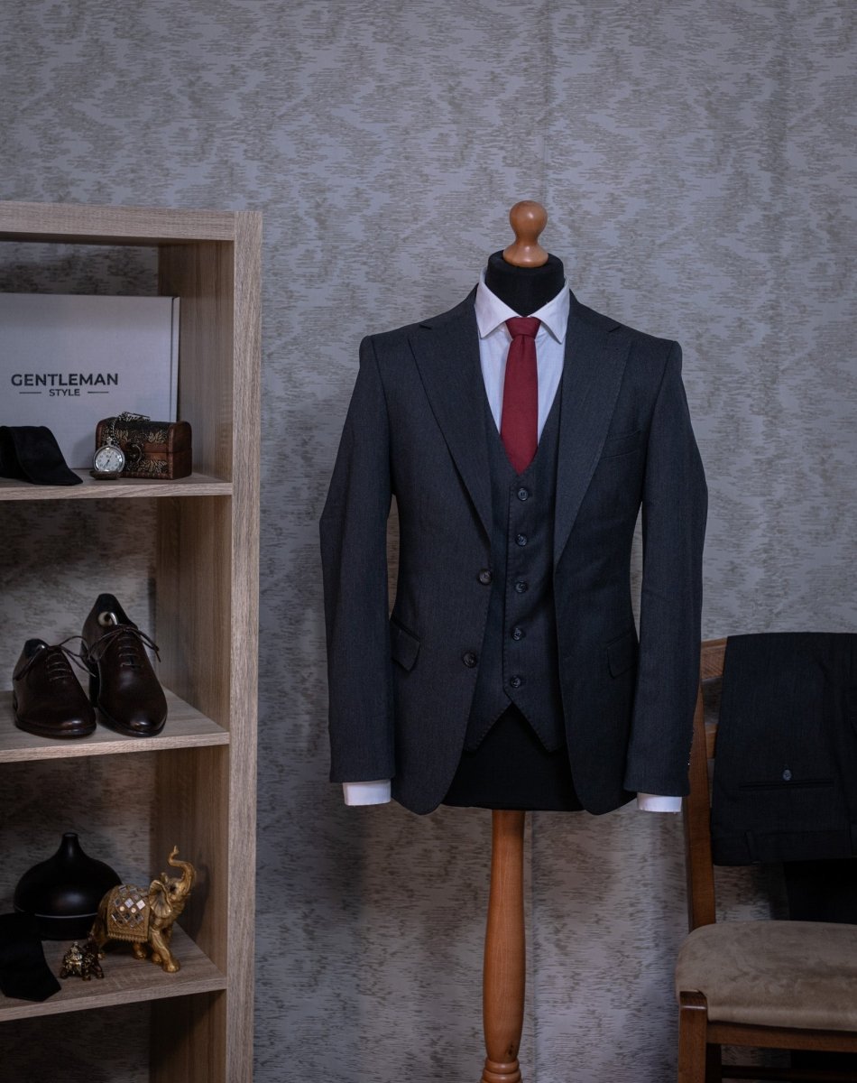 Costum Charcoal in 3 Piese - Gentleman Style