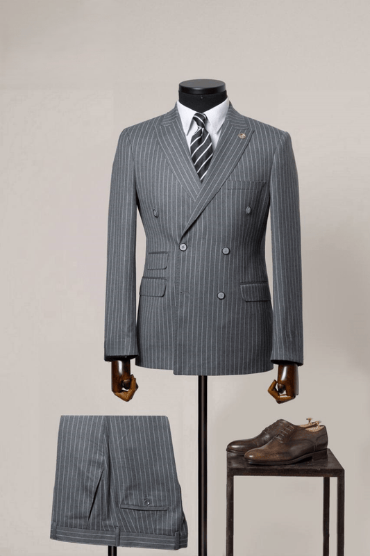 Costum Double Breasted - Gri - Gentleman Style