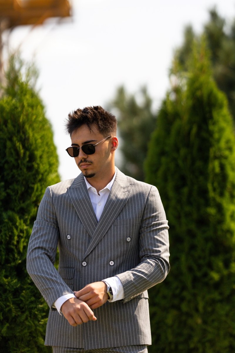 Costum Double Breasted - Gri - Gentleman Style