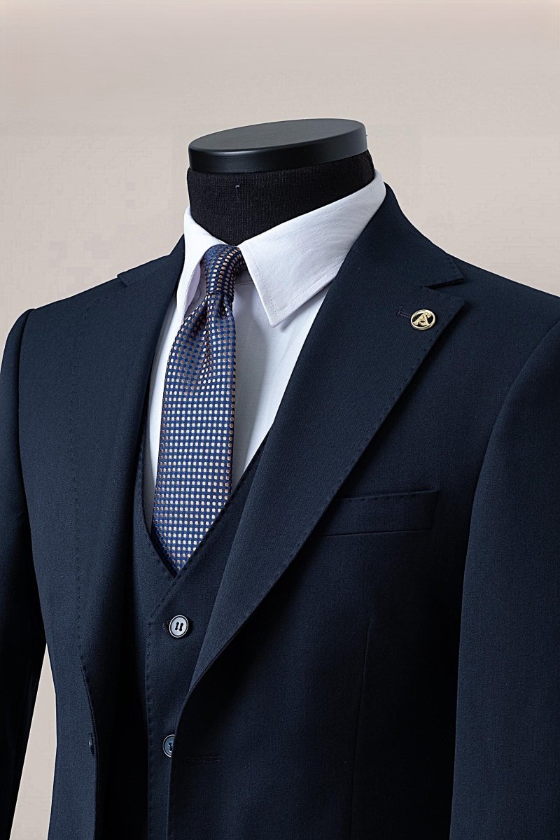 Costum Navy Blue in 3 Piese - Gentleman Style
