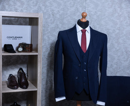 Costum Navy Blue in 3 Piese - Gentleman Style